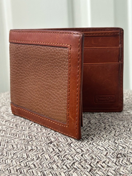 Dooney & Bourke Other - Dooney & Bourke Men’s Brown Leather Bifold Wallet ID Window Card Slots